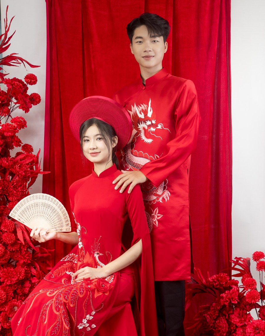 Cặp Áo Dài Cưới Song Phụng Hỷ Sự - Ảnh 2